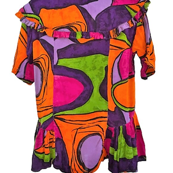 Women S Vtg 90's DD DESIGNS Colorful Baby Doll Top - Picture 6 of 8